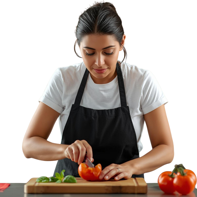 Chef mexicana preparando alimentos