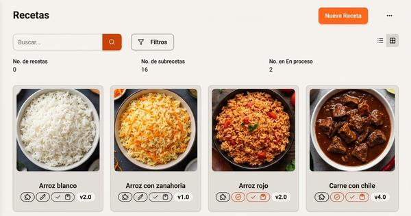 Base de datos de recetas